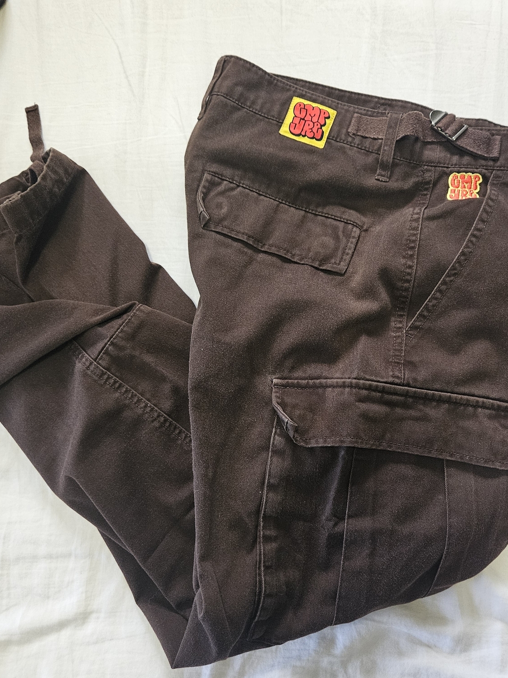 Empyre Dark Brown Cargo Pants with Patch Details
